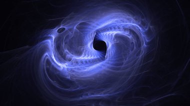 Soyut mavi fraktal ışık arkaplanı 3 boyutlu oluşturuluyor