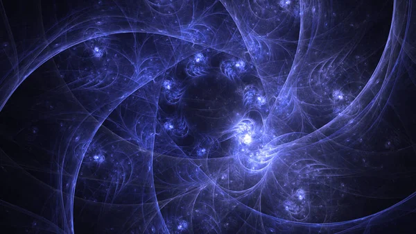 Soyut mavi fraktal ışık arkaplanı 3 boyutlu oluşturuluyor