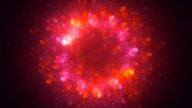 Soyut kırmızı fraktal ışık arkaplanı 3 boyutlu oluşturuluyor