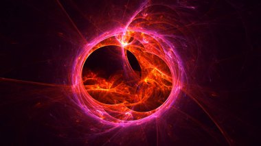 Soyut kırmızı fraktal ışık arkaplanı 3 boyutlu oluşturuluyor