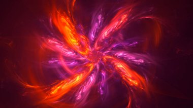 Soyut kırmızı fraktal ışık arkaplanı 3 boyutlu oluşturuluyor