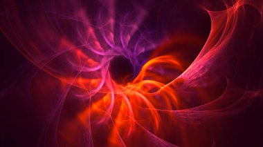 Soyut kırmızı fraktal ışık arkaplanı 3 boyutlu oluşturuluyor