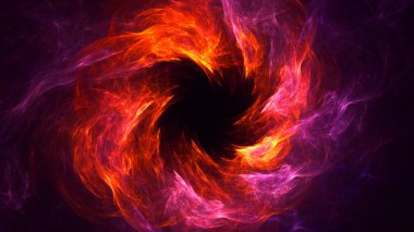 Soyut kırmızı fraktal ışık arkaplanı 3 boyutlu oluşturuluyor