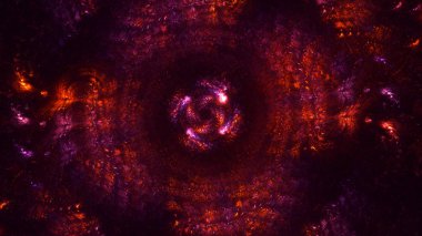 Soyut kırmızı fraktal ışık arkaplanı 3 boyutlu oluşturuluyor