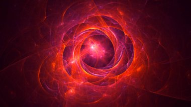Soyut kırmızı fraktal ışık arkaplanı 3 boyutlu oluşturuluyor
