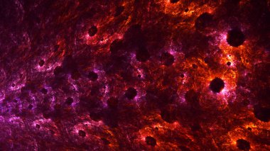 Soyut kırmızı fraktal ışık arkaplanı 3 boyutlu oluşturuluyor