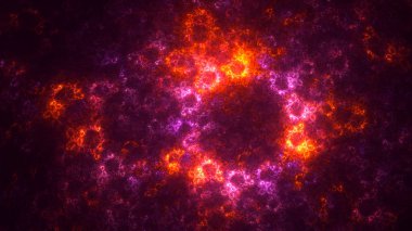 Soyut kırmızı fraktal ışık arkaplanı 3 boyutlu oluşturuluyor