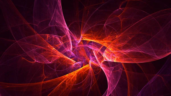 Soyut kırmızı fraktal ışık arkaplanı 3 boyutlu oluşturuluyor