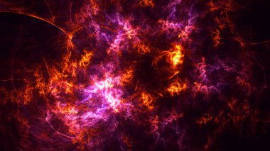 Soyut kırmızı fraktal ışık arkaplanı 3 boyutlu oluşturuluyor