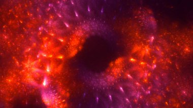 Soyut kırmızı fraktal ışık arkaplanı 3 boyutlu oluşturuluyor