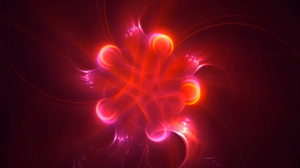 Renderização Abstrato Fundo Luz Fractal Vermelho — Fotografia de Stock