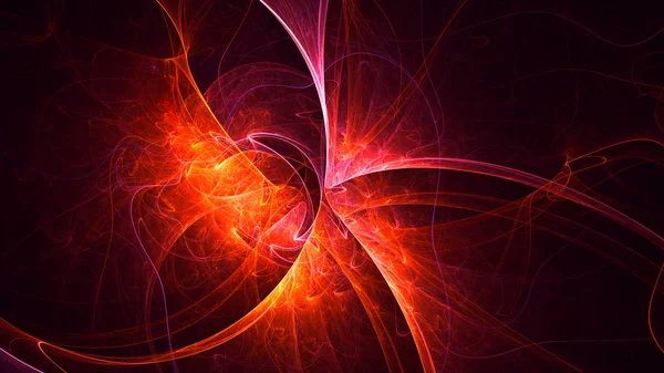 Soyut kırmızı fraktal ışık arkaplanı 3 boyutlu oluşturuluyor