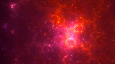 Soyut kırmızı fraktal ışık arkaplanı 3 boyutlu oluşturuluyor