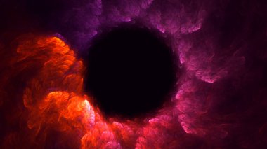 Soyut kırmızı fraktal ışık arkaplanı 3 boyutlu oluşturuluyor