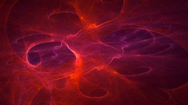 Soyut kırmızı fraktal ışık arkaplanı 3 boyutlu oluşturuluyor