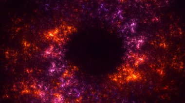 Soyut kırmızı fraktal ışık arkaplanı 3 boyutlu oluşturuluyor