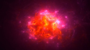 Soyut kırmızı fraktal ışık arkaplanı 3 boyutlu oluşturuluyor