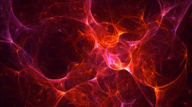 Soyut kırmızı fraktal ışık arkaplanı 3 boyutlu oluşturuluyor