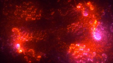 Soyut kırmızı fraktal ışık arkaplanı 3 boyutlu oluşturuluyor