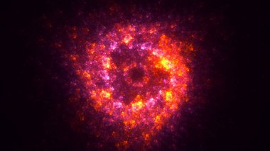 Soyut kırmızı fraktal ışık arkaplanı 3 boyutlu oluşturuluyor