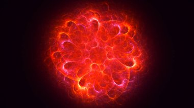 Soyut kırmızı fraktal ışık arkaplanı 3 boyutlu oluşturuluyor