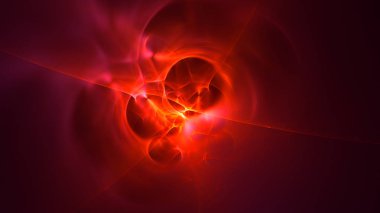 Soyut kırmızı fraktal ışık arkaplanı 3 boyutlu oluşturuluyor