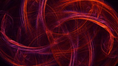 Soyut kırmızı fraktal ışık arkaplanı 3 boyutlu oluşturuluyor