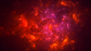 Soyut kırmızı fraktal ışık arkaplanı 3 boyutlu oluşturuluyor
