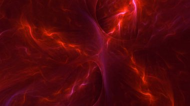 Soyut kırmızı fraktal ışık arkaplanı 3 boyutlu oluşturuluyor