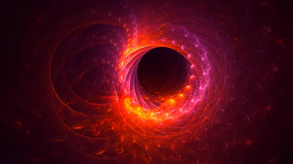 3D rendering abstract red fractal light background