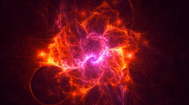 Soyut fraktal ışık arkaplanı 3 boyutlu oluşturuluyor