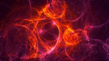 Soyut fraktal ışık arkaplanı 3 boyutlu oluşturuluyor