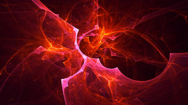 3D rendering abstract red fractal light background