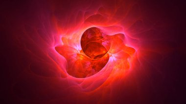 Soyut fraktal ışık arkaplanı 3 boyutlu oluşturuluyor