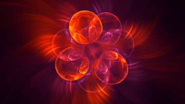 Soyut fraktal ışık arkaplanı 3 boyutlu oluşturuluyor