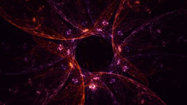 Soyut fraktal ışık arkaplanı 3 boyutlu oluşturuluyor