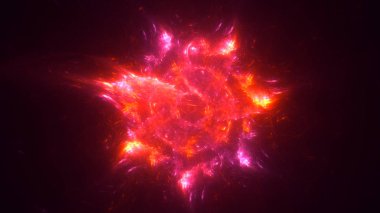 Soyut fraktal ışık arkaplanı 3 boyutlu oluşturuluyor