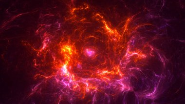 Soyut fraktal ışık arkaplanı 3 boyutlu oluşturuluyor