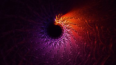 Soyut fraktal ışık arkaplanı 3 boyutlu oluşturuluyor