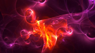 Soyut fraktal ışık arkaplanı 3 boyutlu oluşturuluyor