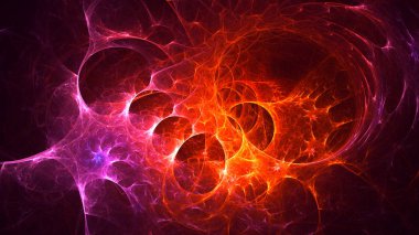 Soyut fraktal ışık arkaplanı 3 boyutlu oluşturuluyor