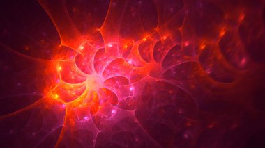 Soyut fraktal ışık arkaplanı 3 boyutlu oluşturuluyor