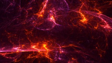 Soyut fraktal ışık arkaplanı 3 boyutlu oluşturuluyor