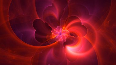 Soyut fraktal ışık arkaplanı 3 boyutlu oluşturuluyor