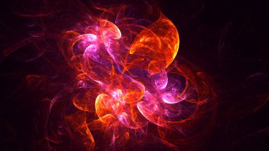 Soyut fraktal ışık arkaplanı 3 boyutlu oluşturuluyor