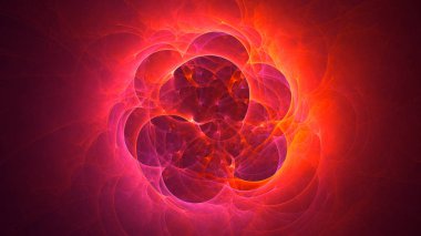 Soyut fraktal ışık arkaplanı 3 boyutlu oluşturuluyor