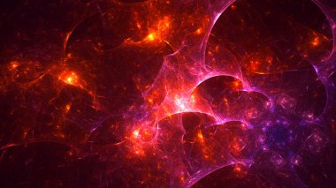 Soyut fraktal ışık arkaplanı 3 boyutlu oluşturuluyor