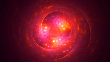 Soyut fraktal ışık arkaplanı 3 boyutlu oluşturuluyor