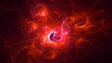 Soyut fraktal ışık arkaplanı 3 boyutlu oluşturuluyor