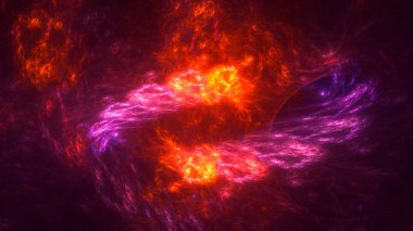 Soyut fraktal ışık arkaplanı 3 boyutlu oluşturuluyor